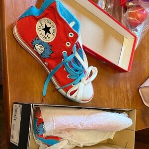 Converse Red and Blue High-Top Sneakers